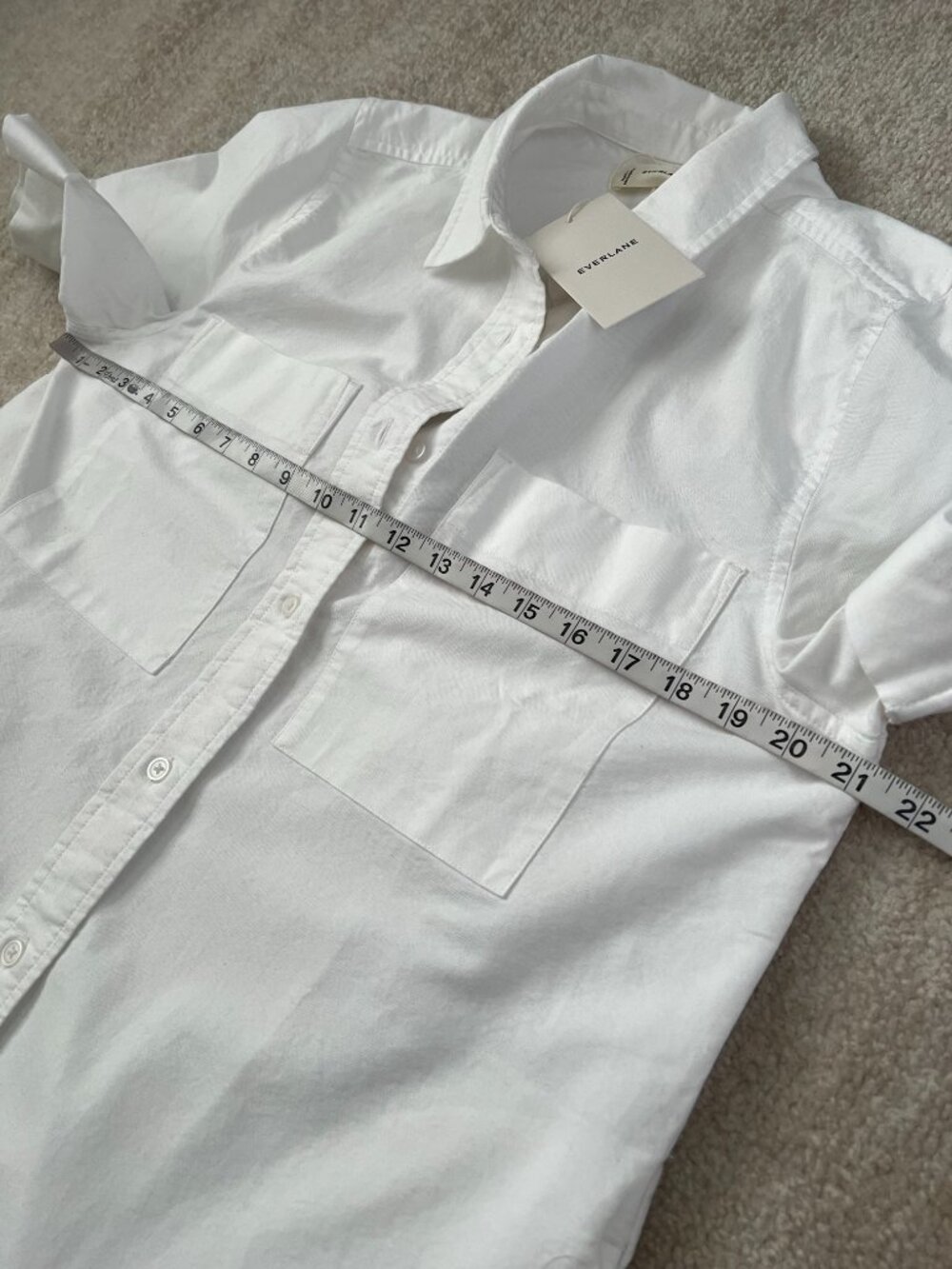 NWT Everlane Oxford Short Sleeve Shirt Dress M White Cotton Summer - Picture 6 of 10